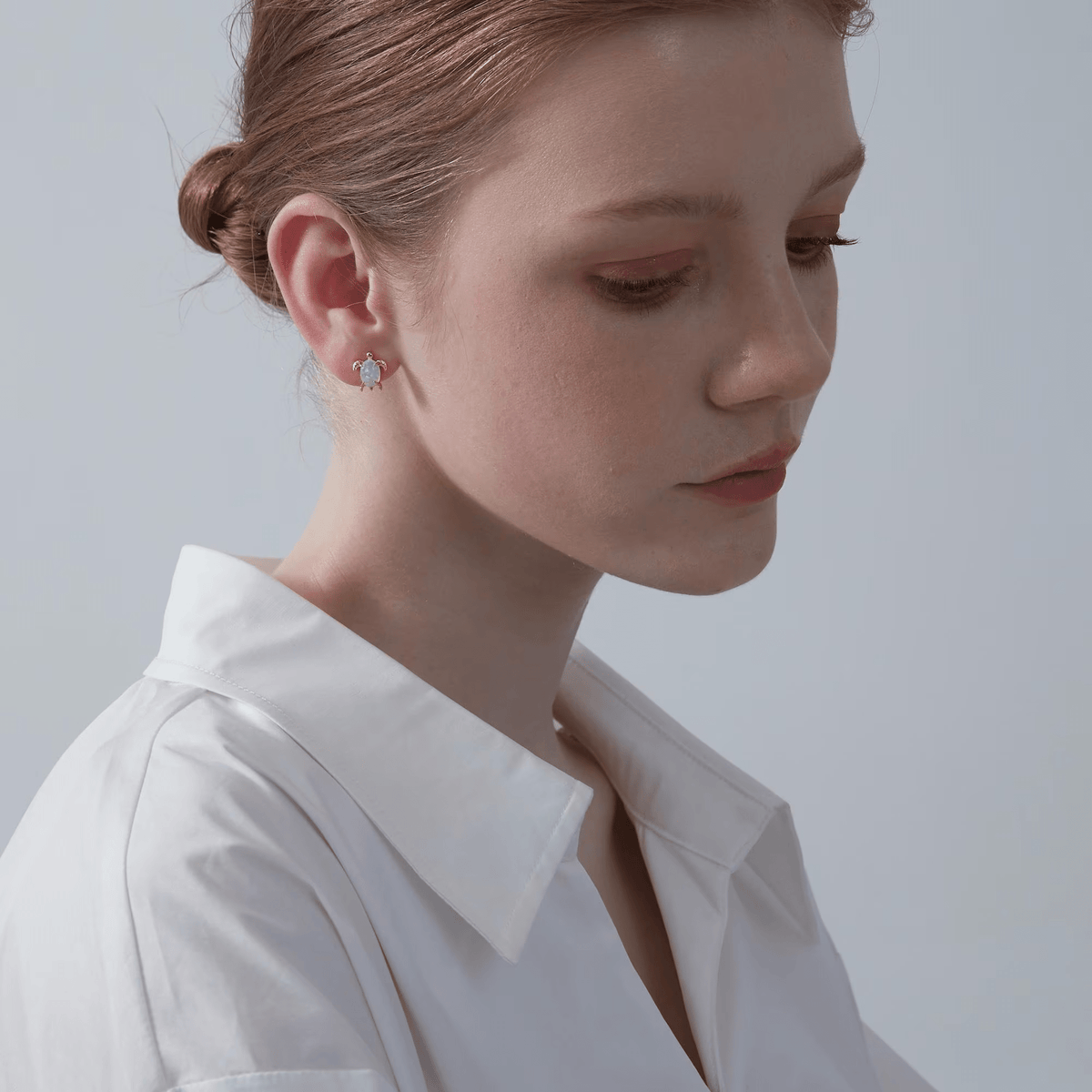 Oval Opal Sea Turtle Stud Earrings