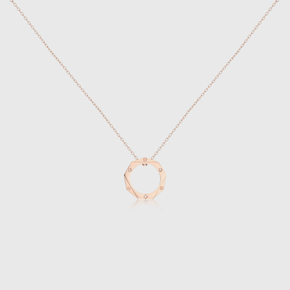Geometric Diamond Circle Necklace 3