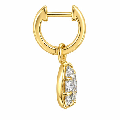 Gold Pear Shape Convertible Drop Earrings