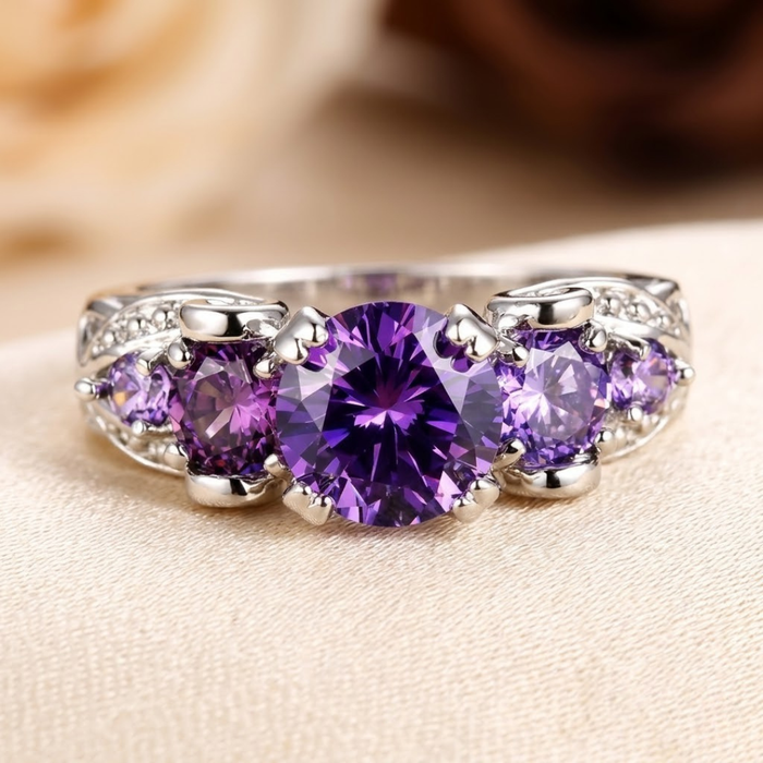 Vintage Amethyst Ring – Silver