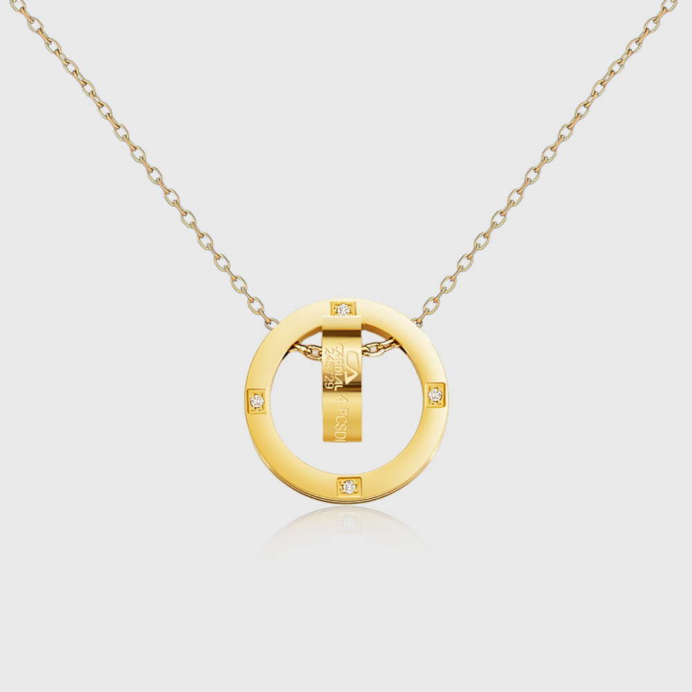 Diamond Circle Pendant Necklace 3