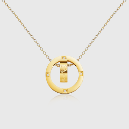 Diamond Circle Pendant Necklace 3