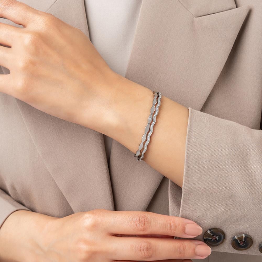 Wavy Crystal Double Band Bracelet 3