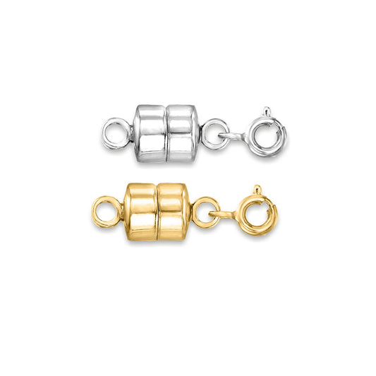 Italian Sterling Silver and 18kt Gold Over Sterling Jewelry Set: Two Magnetic Clasp Converters