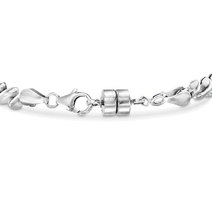 Italian Sterling Silver and 18kt Gold Over Sterling Jewelry Set: Two Magnetic Clasp Converters