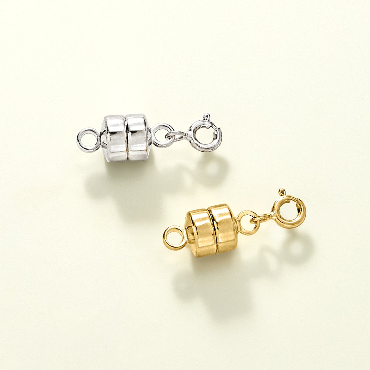 Italian Sterling Silver and 18kt Gold Over Sterling Jewelry Set: Two Magnetic Clasp Converters