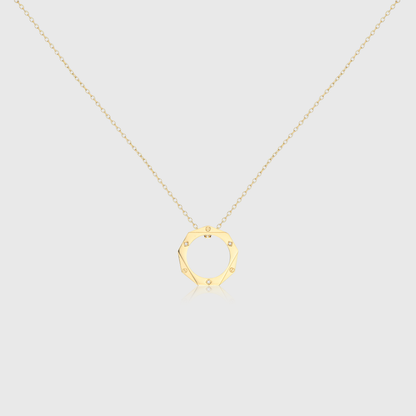 Geometric Diamond Circle Necklace