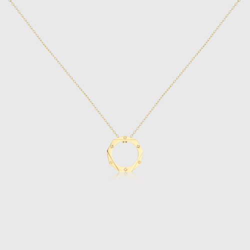 Geometric Diamond Circle Necklace