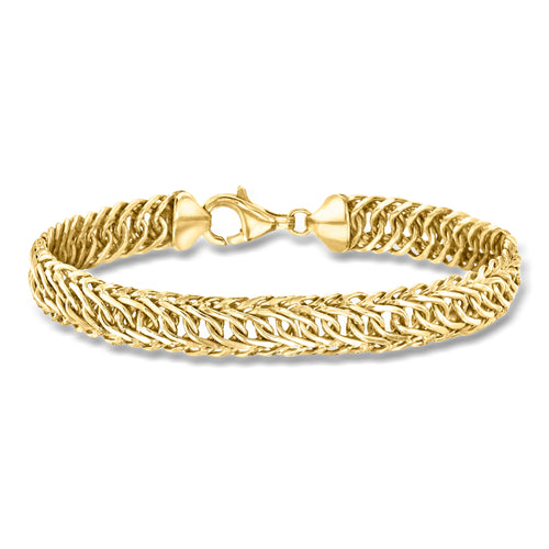 14kt Yellow Gold-Plated Cestina-Link Bracelet