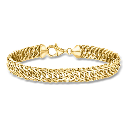 14kt Yellow Gold-Plated Cestina-Link Bracelet