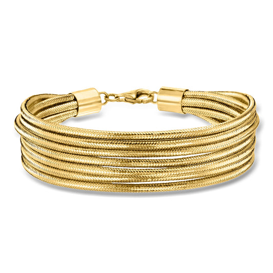 Italian Flex Multi-Row Bracelet with 18kt Gold Over Sterling