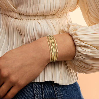Italian Flex Multi-Row Bracelet with 18kt Gold Over Sterling