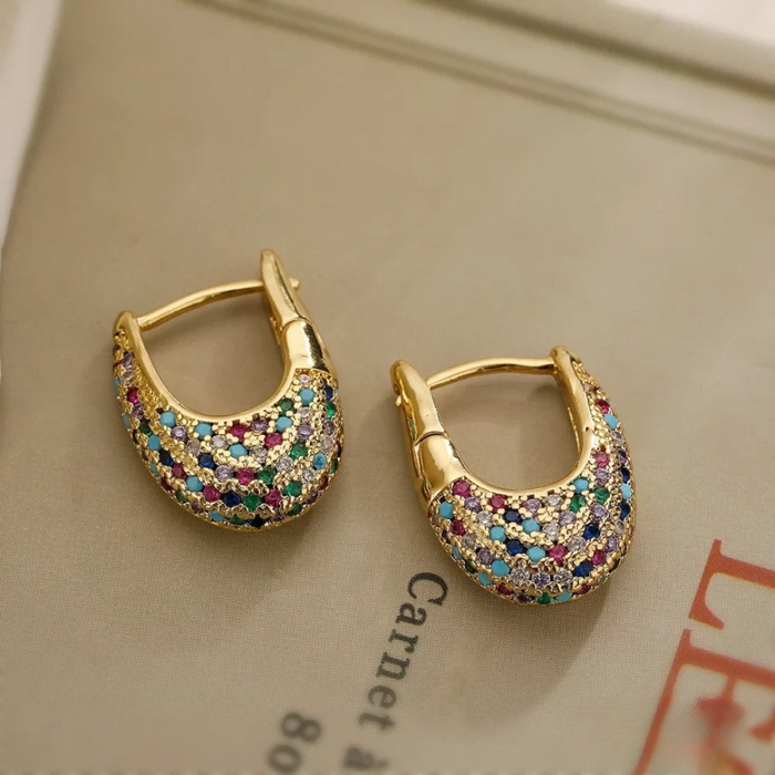 Chic Crystal Inlay Earrings