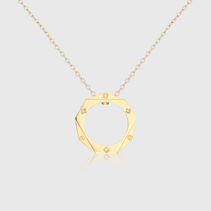 Geometric Diamond Circle Necklace 4