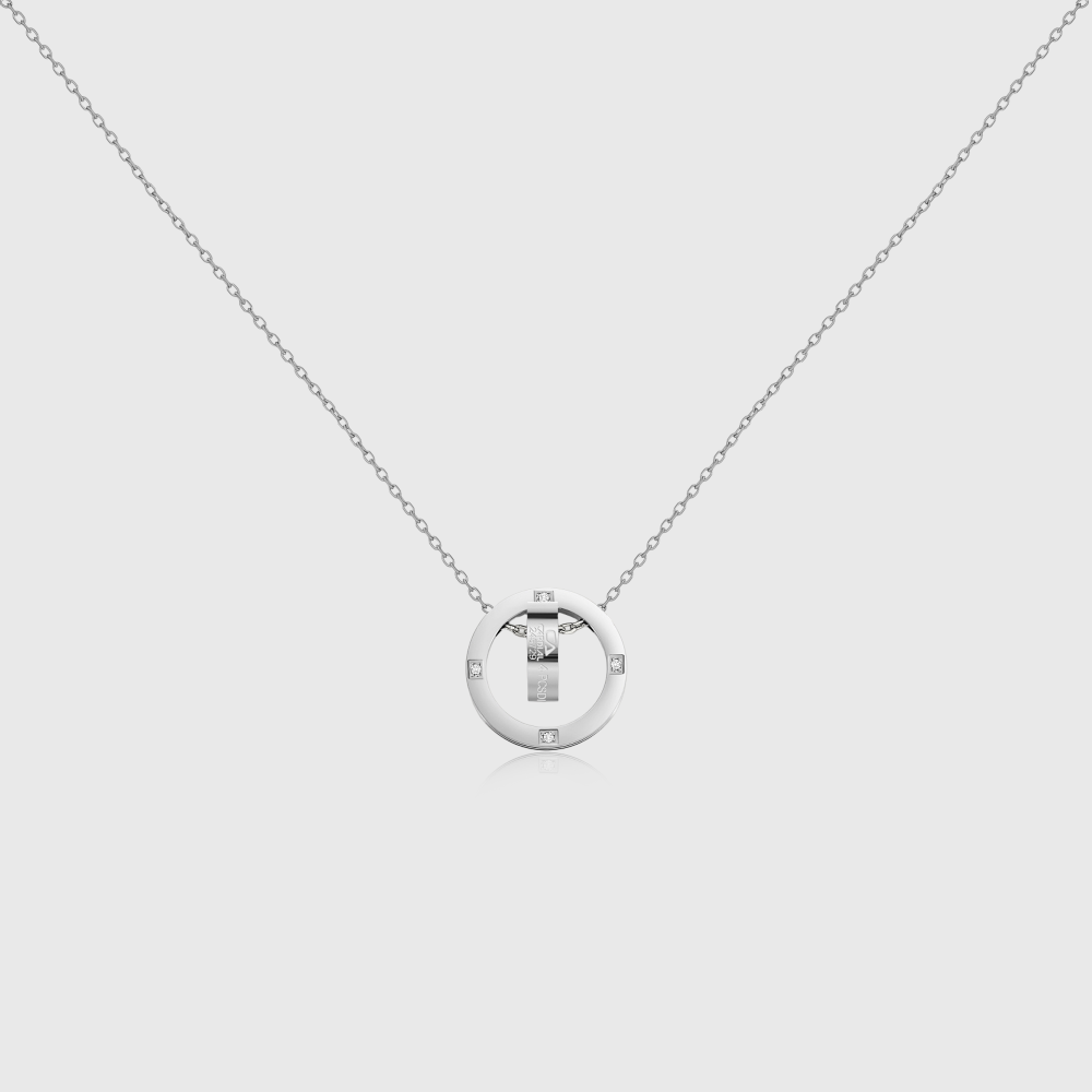 Diamond Circle Pendant Necklace 6
