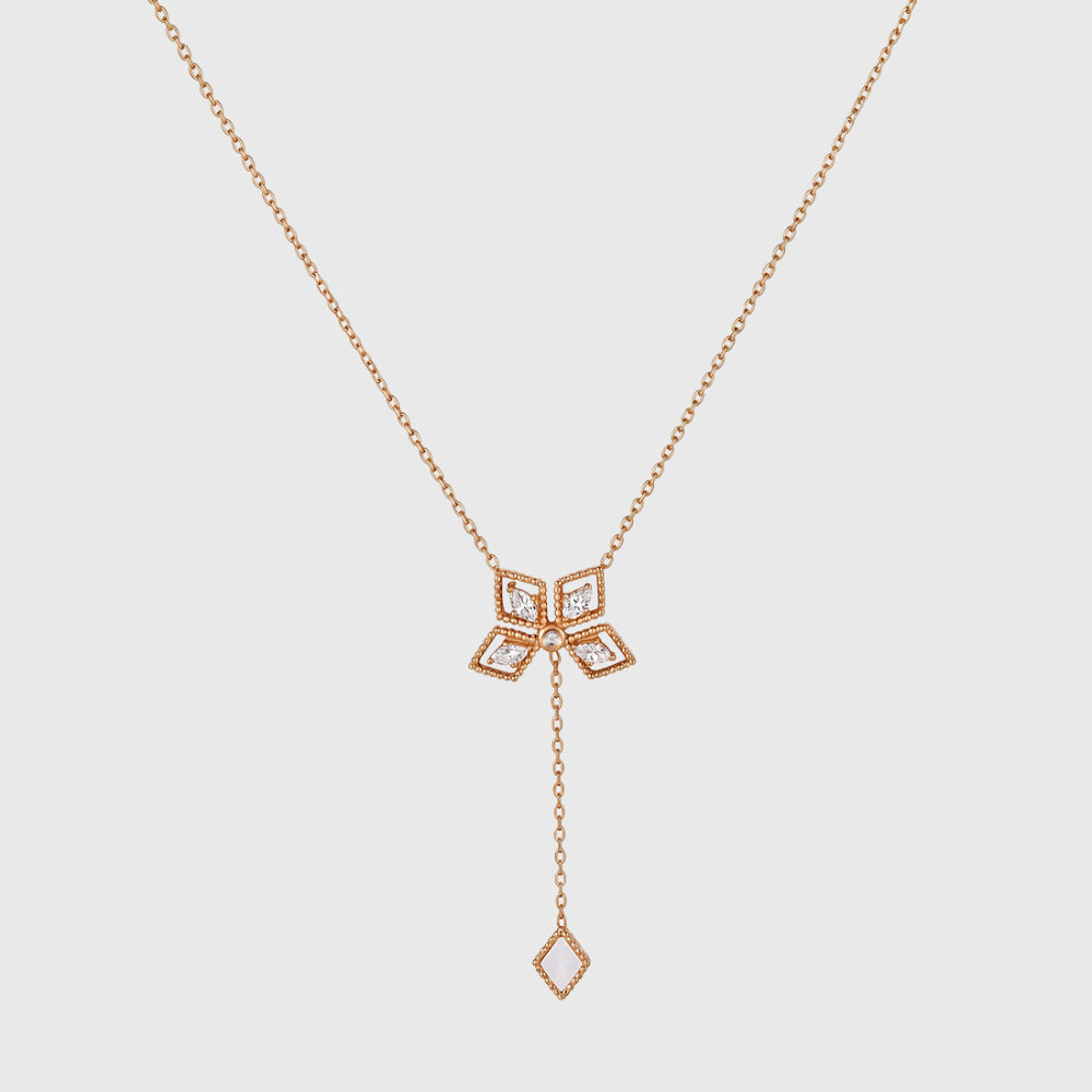 Floral Crystal Pendant Necklace