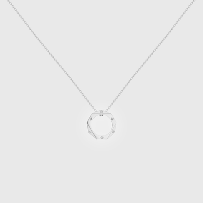Geometric Diamond Circle Necklace 6