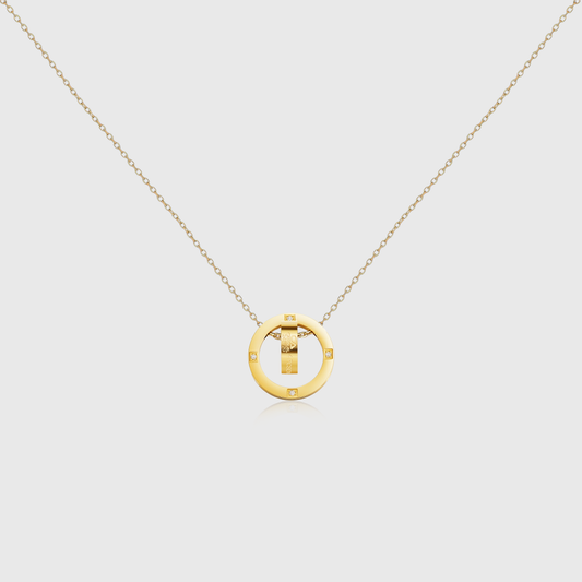 Diamond Circle Pendant Necklace