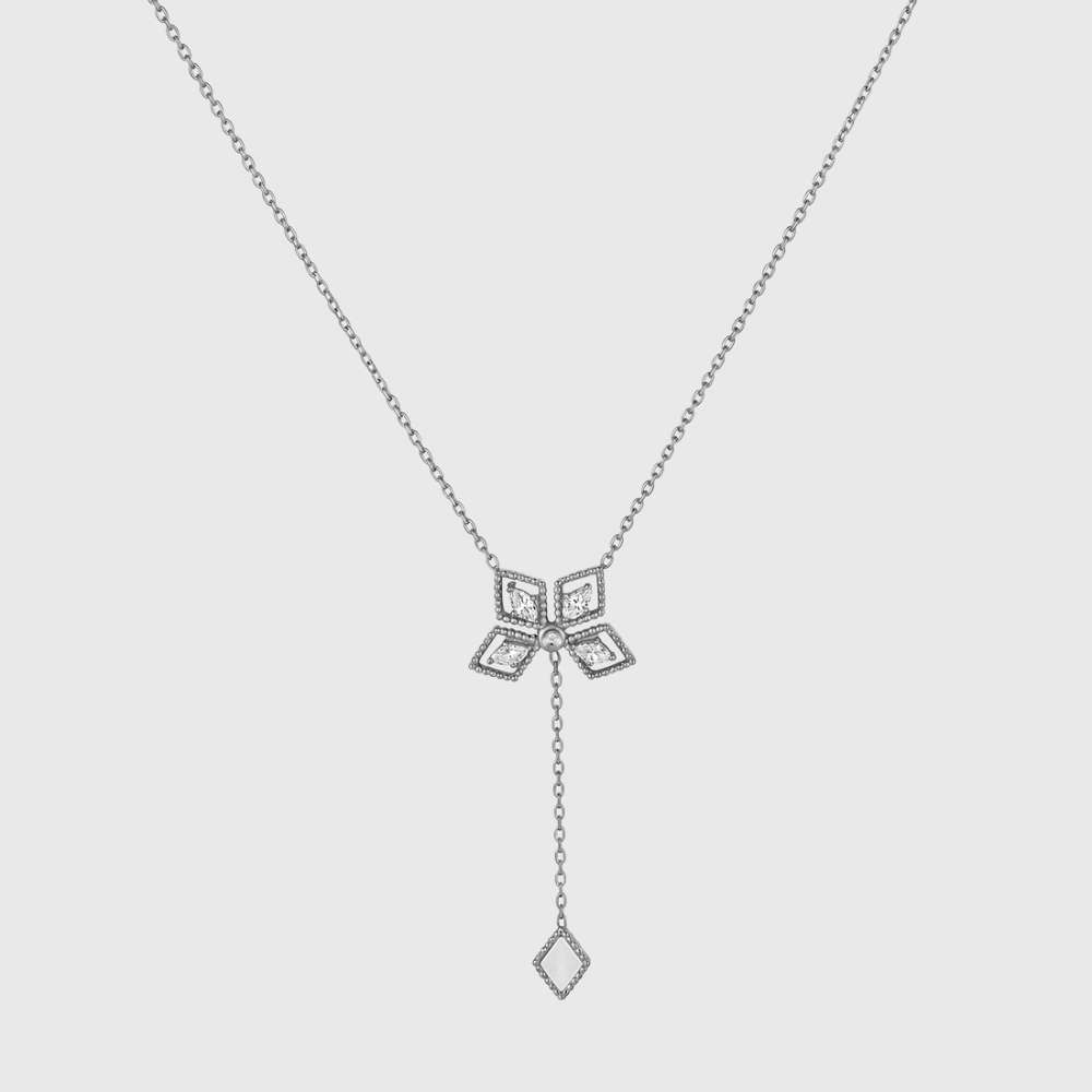 Floral Crystal Pendant Necklace 4