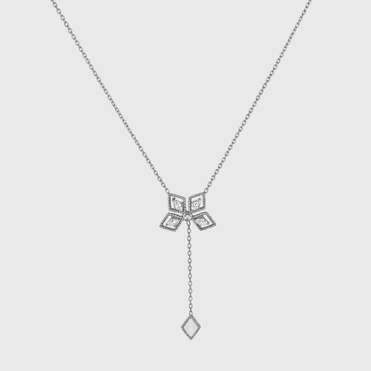 Floral Crystal Pendant Necklace 4