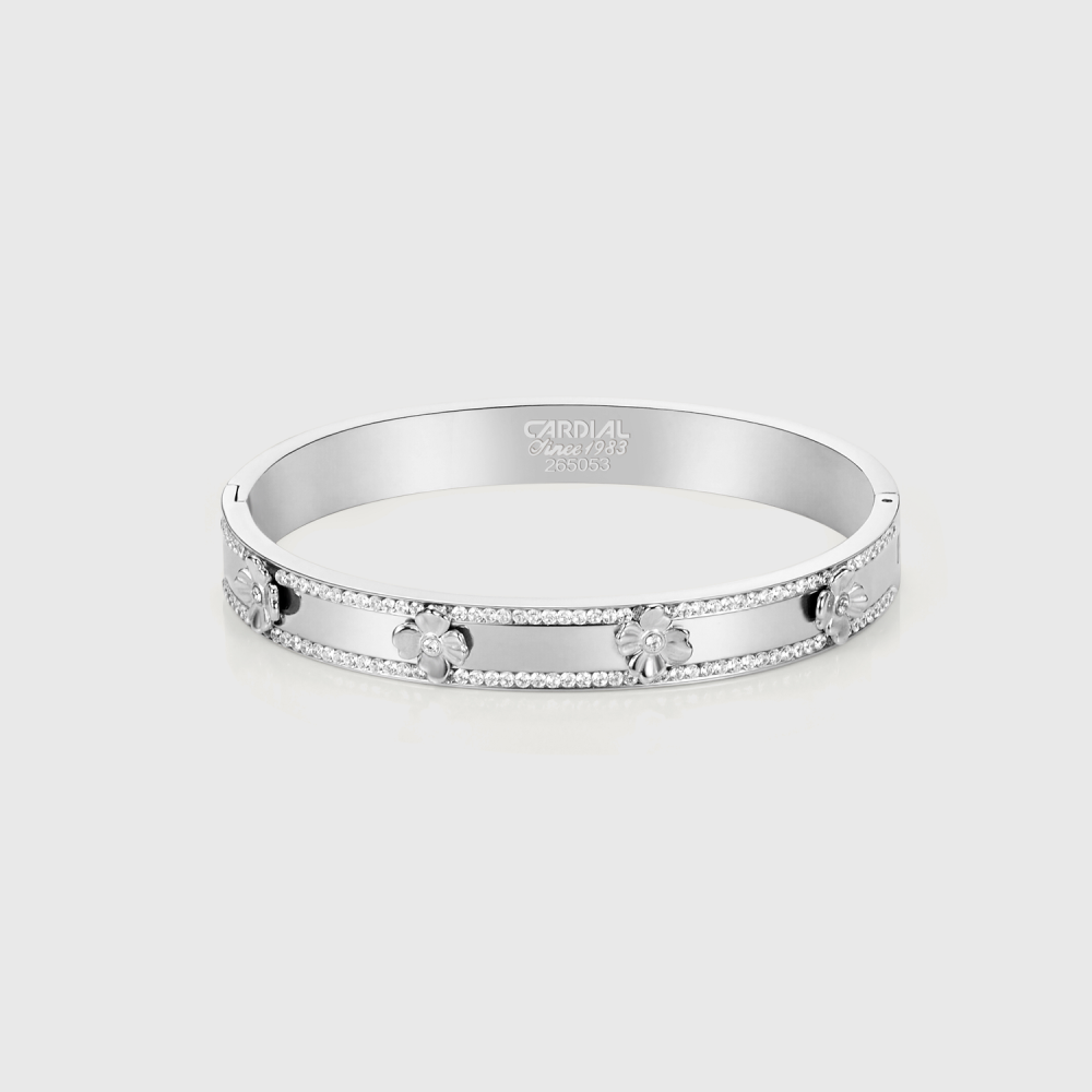 Floral Crystal Bangle Bracelet 4