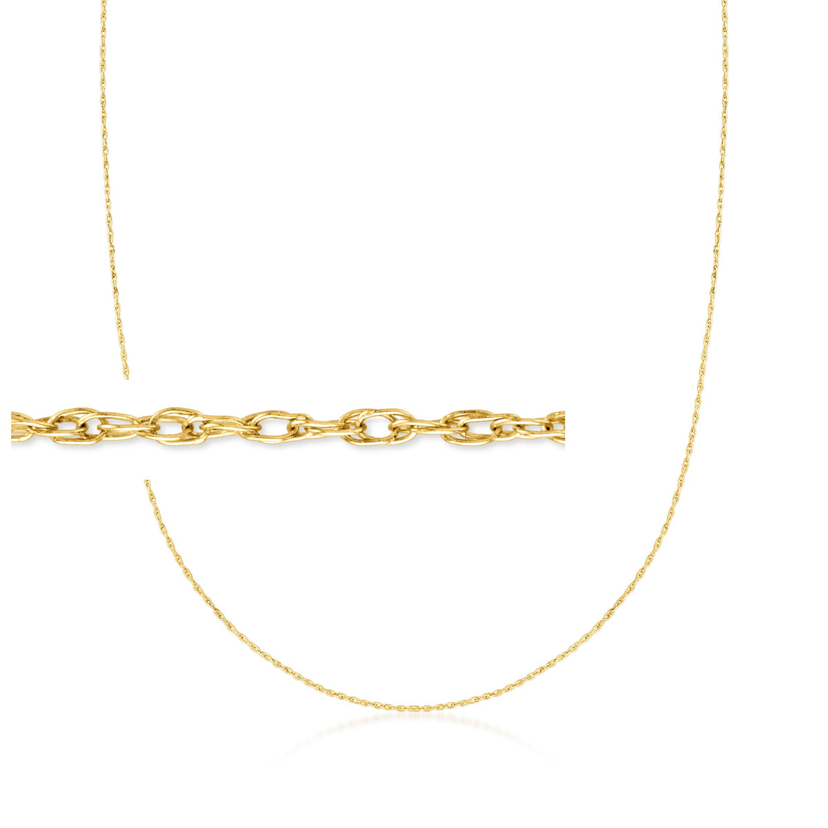 .7mm 14kt Yellow Gold Rope-Chain Necklace