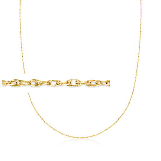 .7mm 14kt Yellow Gold Rope-Chain Necklace