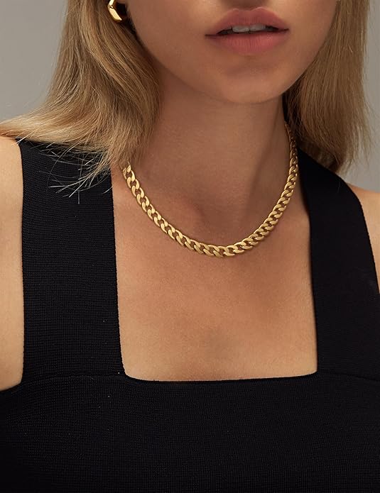 Cavaro Chunky Cuban Link Chain Necklace – Gold