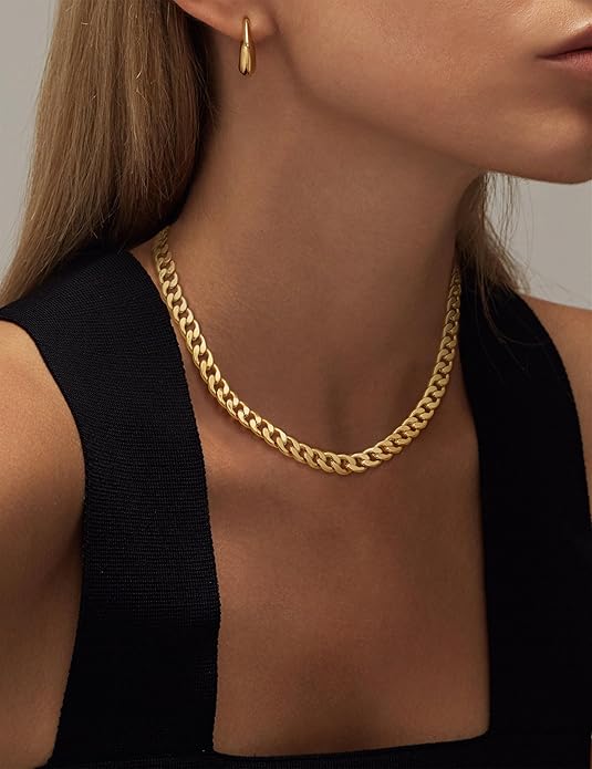 Cavaro Chunky Cuban Link Chain Necklace – Gold