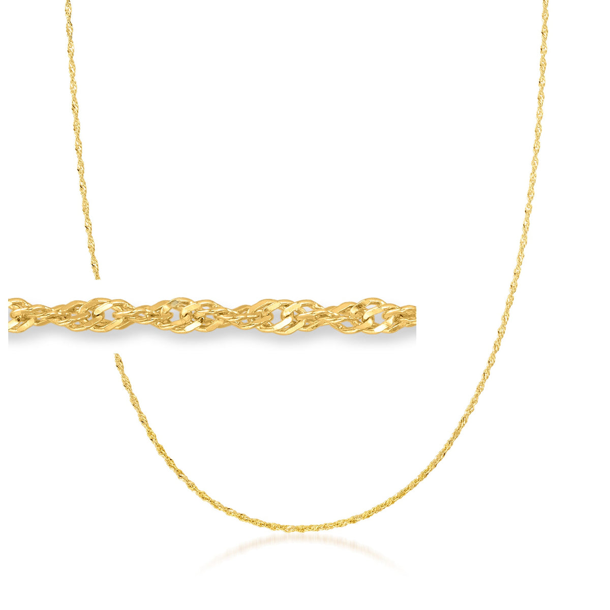 Italian 1.5mm 18kt Gold Over Sterling Adjustable Singapore-Chain Necklace