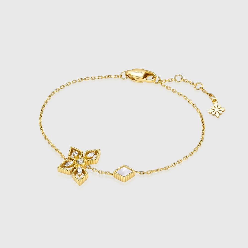 Floral Crystal Adjustable Bracelet
