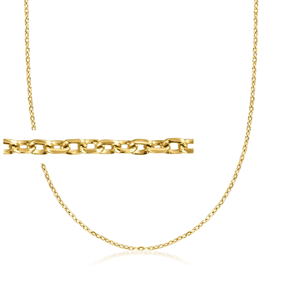 Italian 1.1mm 18kt Gold Over Sterling Cable-Chain Necklace