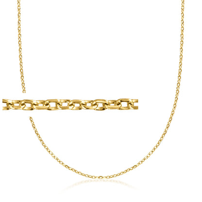Italian 1.1mm 18kt Gold Over Sterling Cable-Chain Necklace