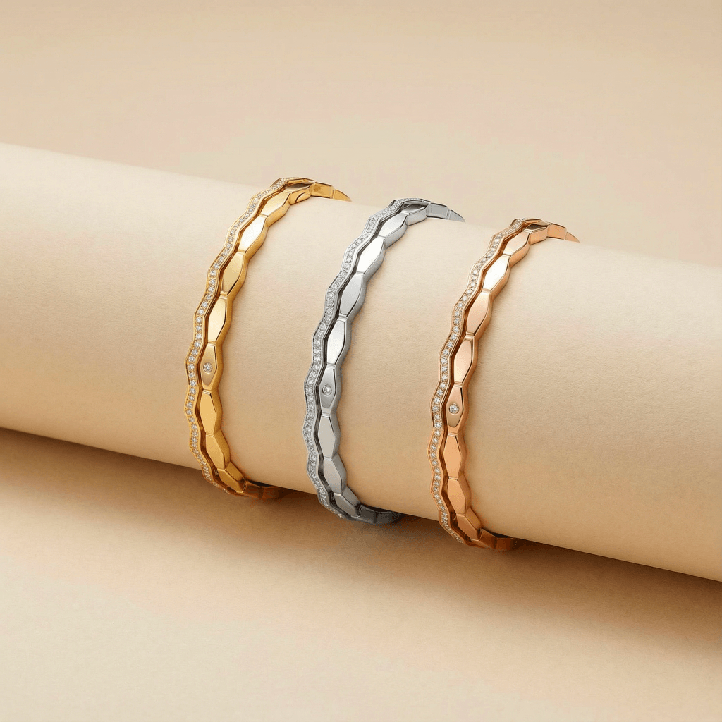 Wavy Crystal Double Band Bracelet 5
