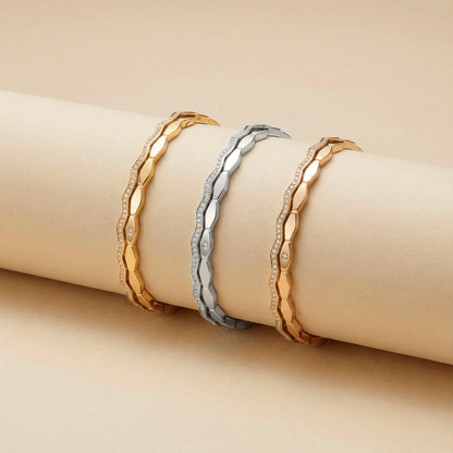 Wavy Crystal Double Band Bracelet 5
