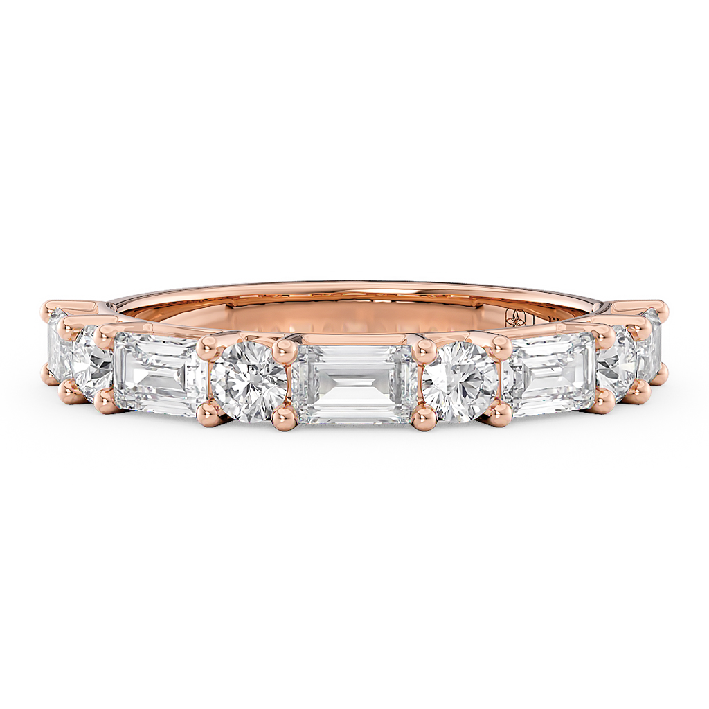 Della Half Eternity Alternating Diamond Band