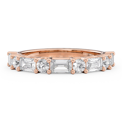 Della Half Eternity Alternating Diamond Band