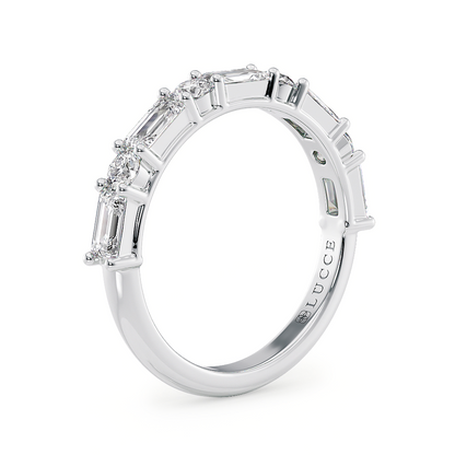 Della Half Eternity Alternating Diamond Band