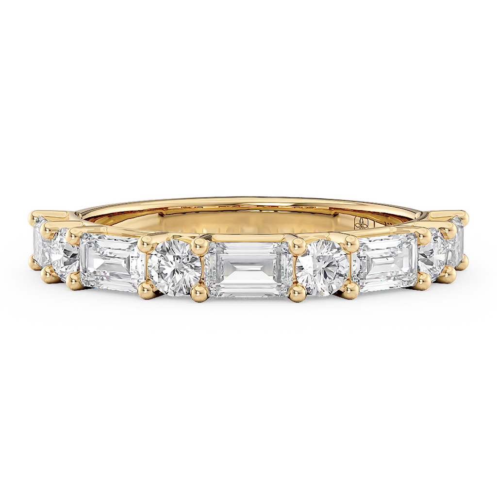 Della Half Eternity Alternating Diamond Band