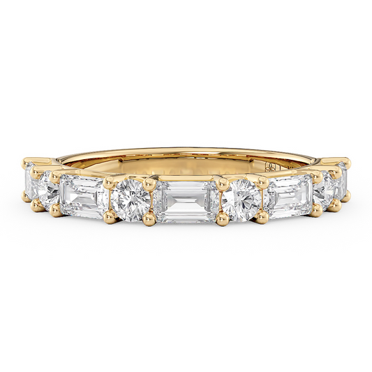 Della Half Eternity Alternating Diamond Band