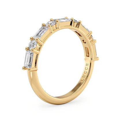 Della Half Eternity Alternating Diamond Band