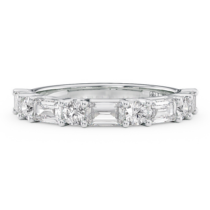 Della Half Eternity Alternating Diamond Band