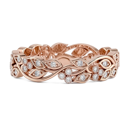 Marquise Leaf & Round Diamond Full Eternity Band