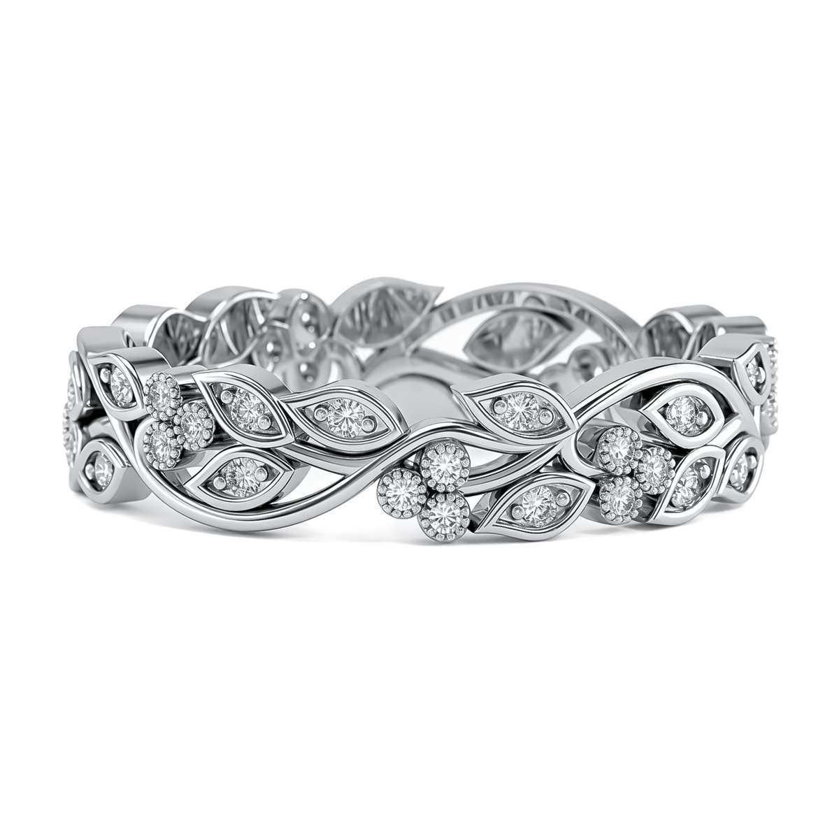 Marquise Leaf & Round Diamond Full Eternity Band