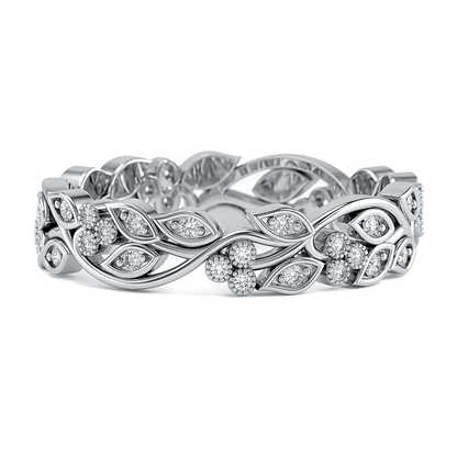 Marquise Leaf & Round Diamond Full Eternity Band