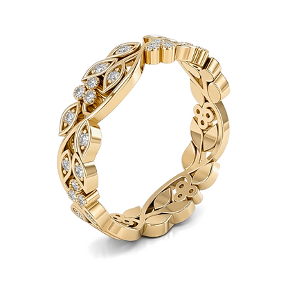 Marquise Leaf & Round Diamond Full Eternity Band