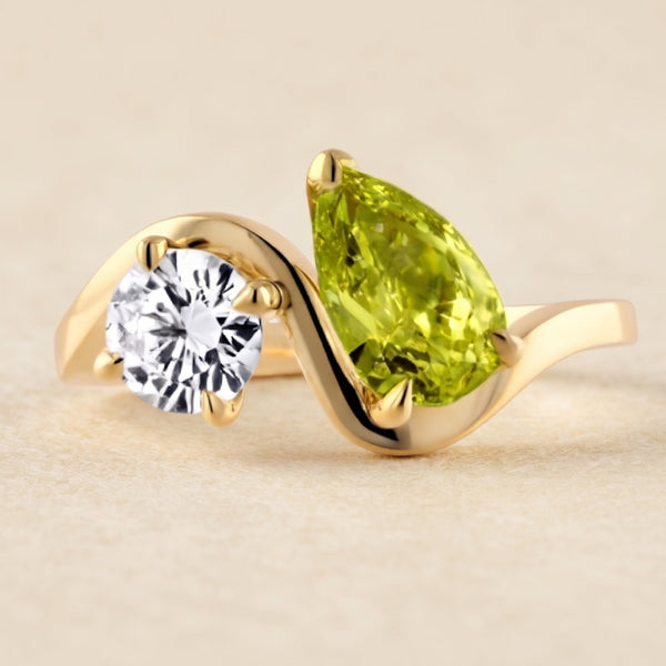 Vibrant Peridot Crystal Ring