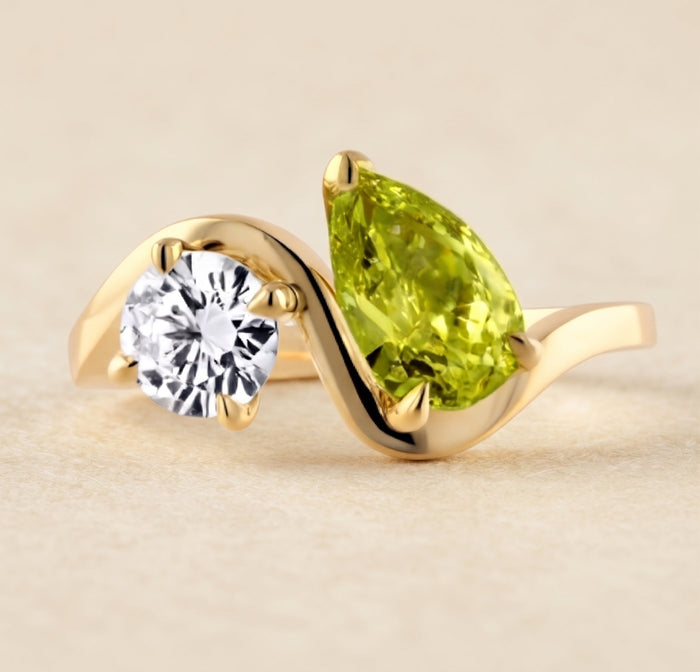Vibrant Peridot Crystal Ring
