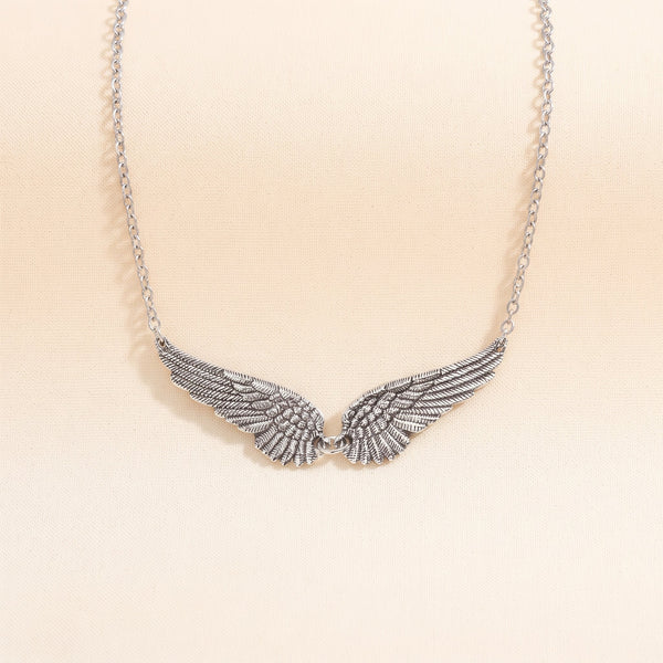 Vintage Angel Wings Pendant Necklace