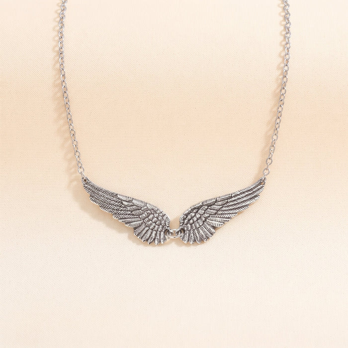 Vintage Angel Wings Pendant Necklace